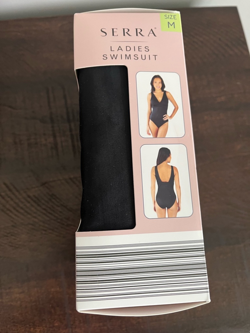 Serra Ladies Black V-Neck Swimsuit - Picture 2 of 3